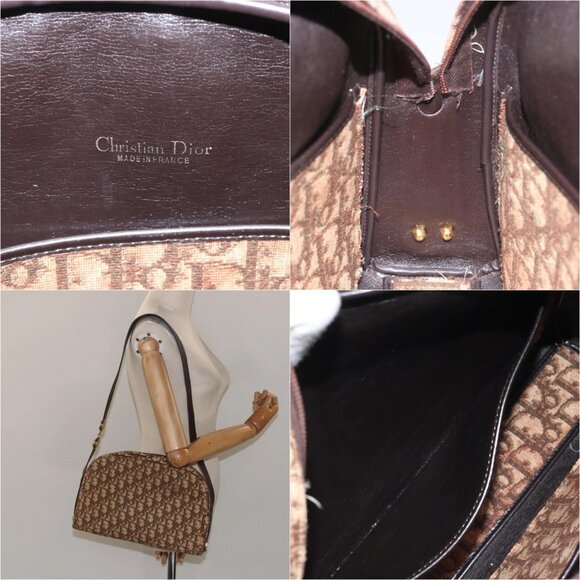 Christian Dior Trotter Canvas Shoulder Bag Brown Gold Auth yk17509 - Picture 14 of 15